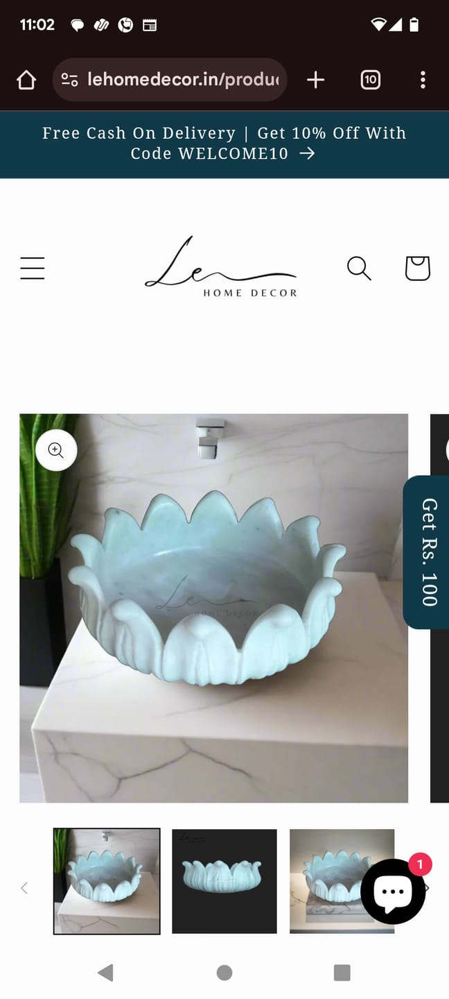 Customer photo review of Black Marble Fluted Bowl