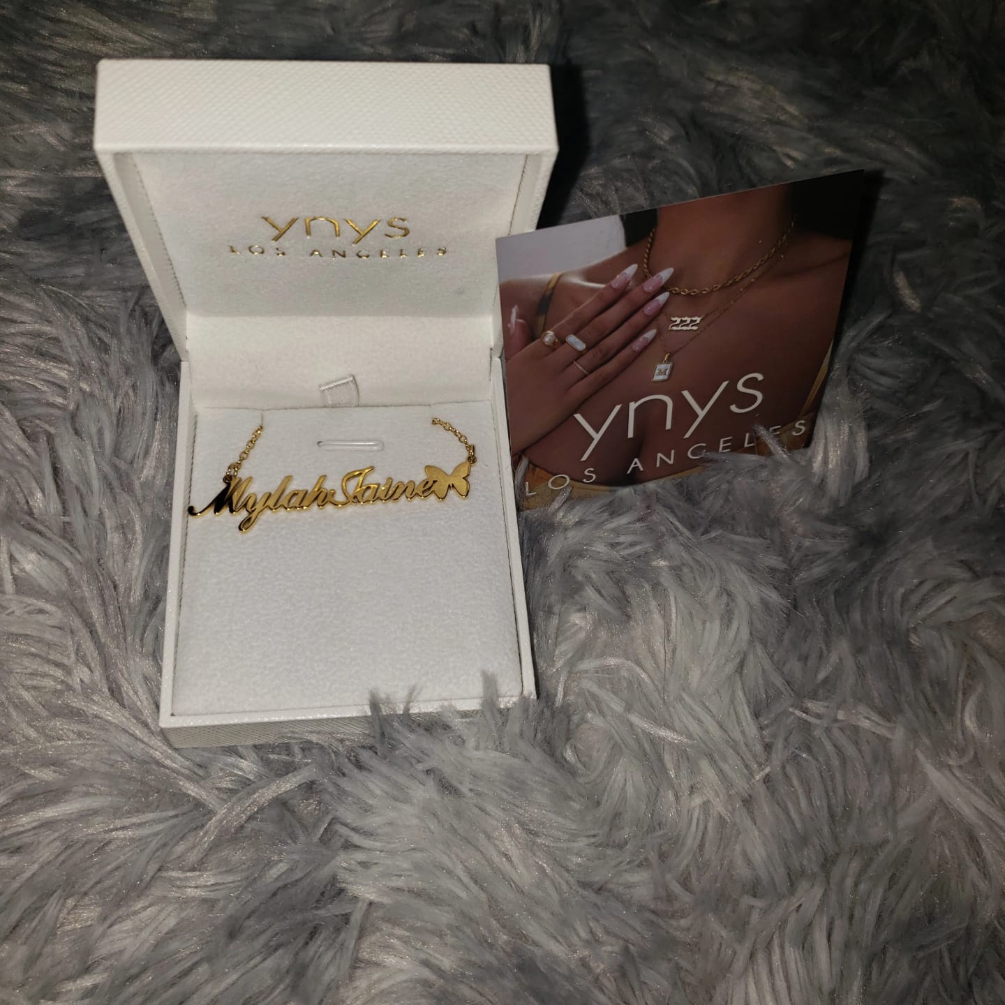 Customer photo review of Butterfly Name Necklace