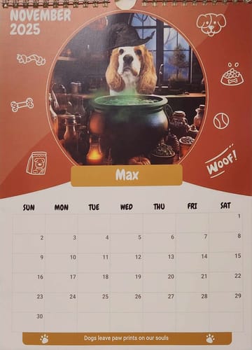 Customer photo review of PUPVOTE: 2025 Cutest Pet Calendar (Official Edition)
