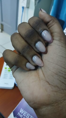 Customer photo review of Morning Coffee Almond Nails - Press On Nails