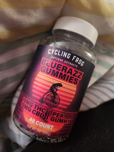 Customer photo review of BlueRazz Gummies, 10mg THC + 10mg CBD