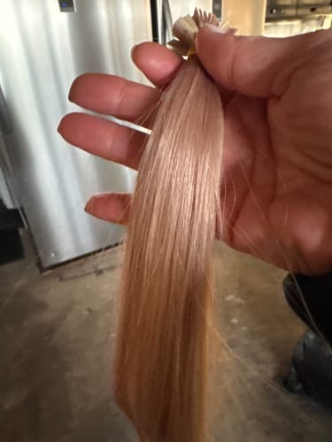 Customer photo review of Full Shine  K Tip Pre Bonded Hair Extensions 100% Real Virgin Human Hair Highlights (#P18/613)