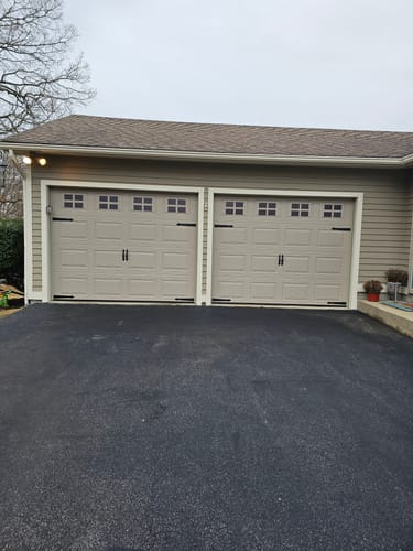 Customer photo review of Decorative Garage Faux Hinge and Handle Accents (6-Piece Set)