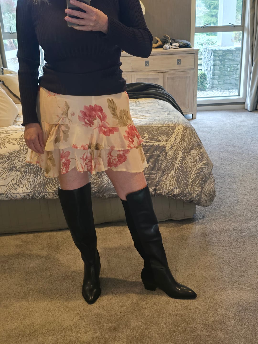 Customer photo review of Selena Knee High Boot Black