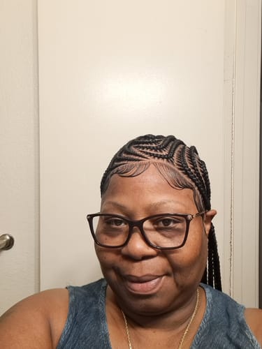 Customer photo review of Feeding Braid Wig (Medium Brown Full Lace) Color 1B, Waist Length - Sharon
