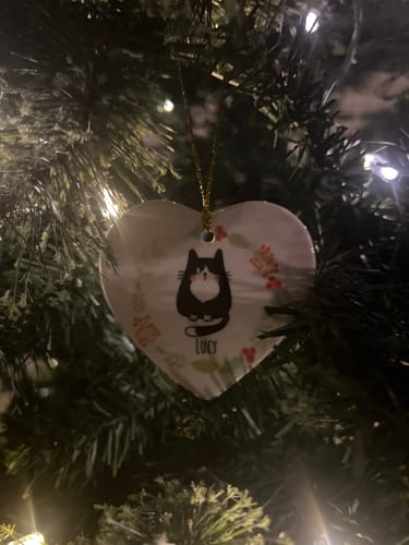 Customer photo review of Personalized Cat Ornament