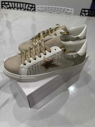 Customer photo review of Basket femme paillettes dorées étoile - Cassy