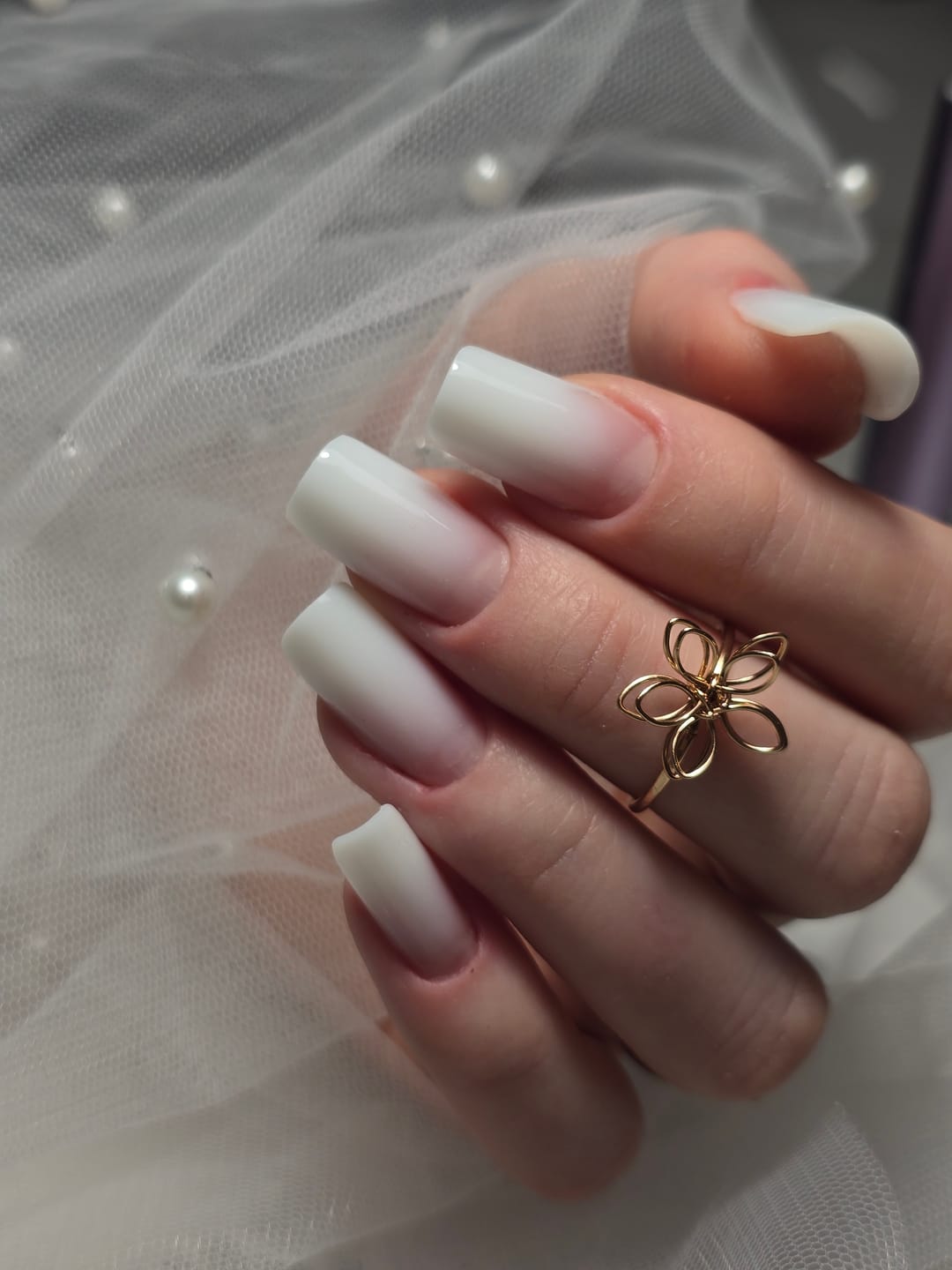 Customer photo review of Supreme Milky White Builder gel