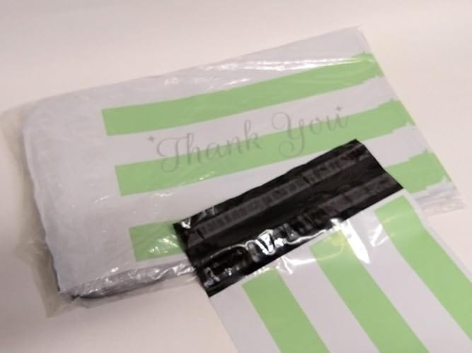 Customer photo review of 10x13 Mint Chocolate Chip Thank You Green Poly Mailers 100 Pack