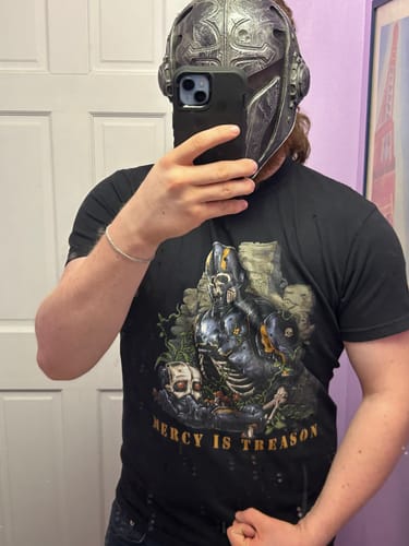 Customer photo review of Mercy Is Treason (Shirt)