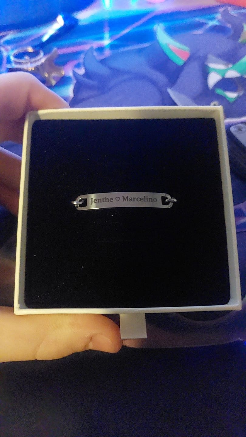 Customer photo review of Large Engraved Bracelet