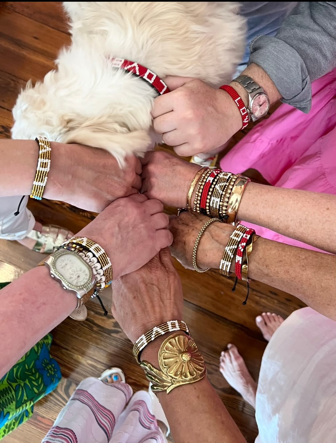 Customer photo review of LOVE Bracelet - Gold/White