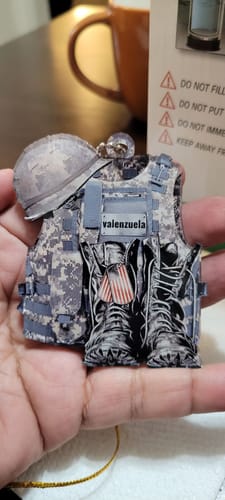 Customer photo review of Military Uniform - Boots & Hat - Personalized Flat Acrylic Ornament