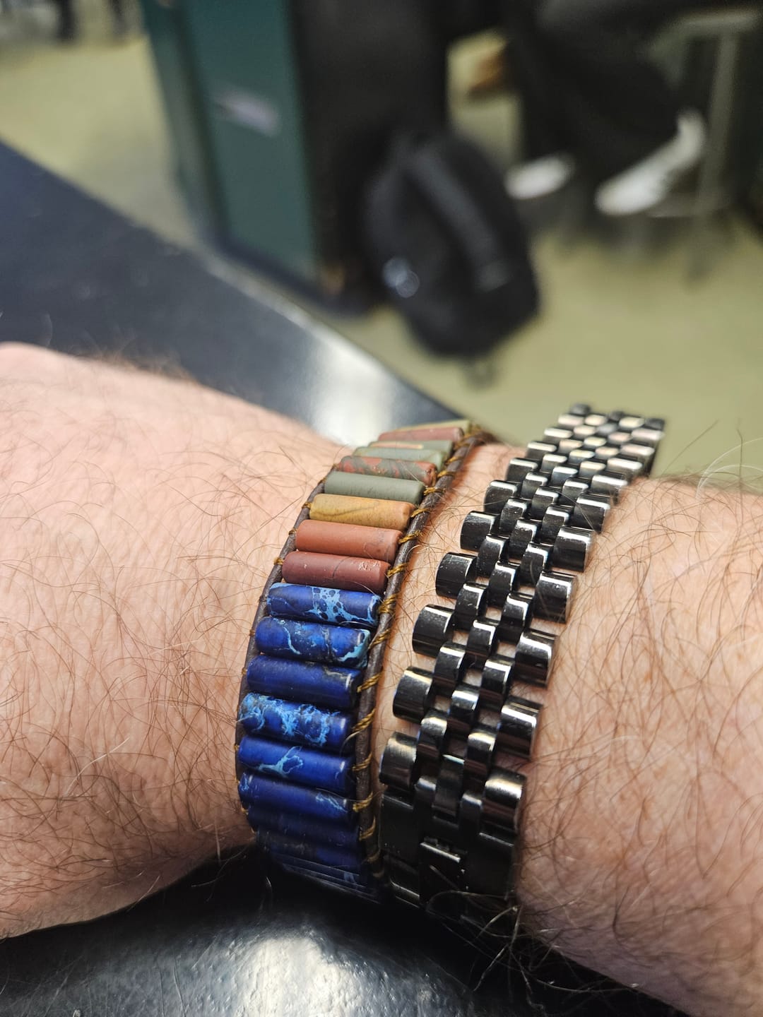 Customer photo review of Men's Warrior Jasper Bracelet