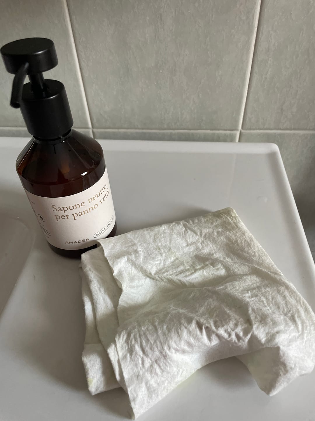 Customer photo review of Kit Vetri: Panno + Sapone Neutro