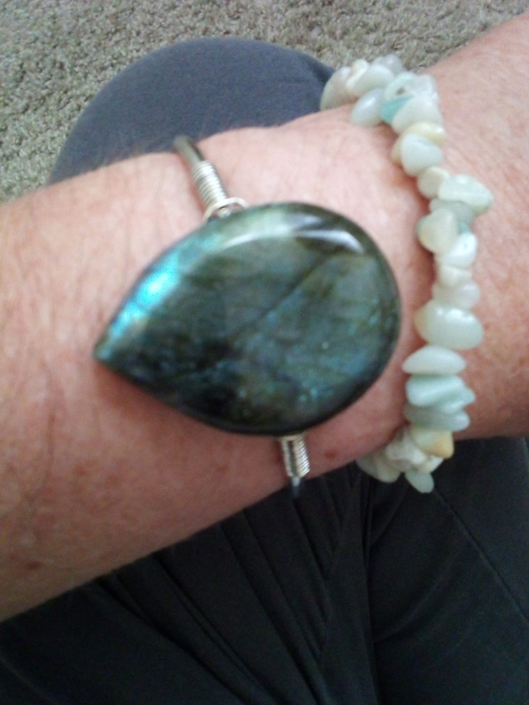 Customer photo review of Labradorite Crystal Teardrop Bracelet