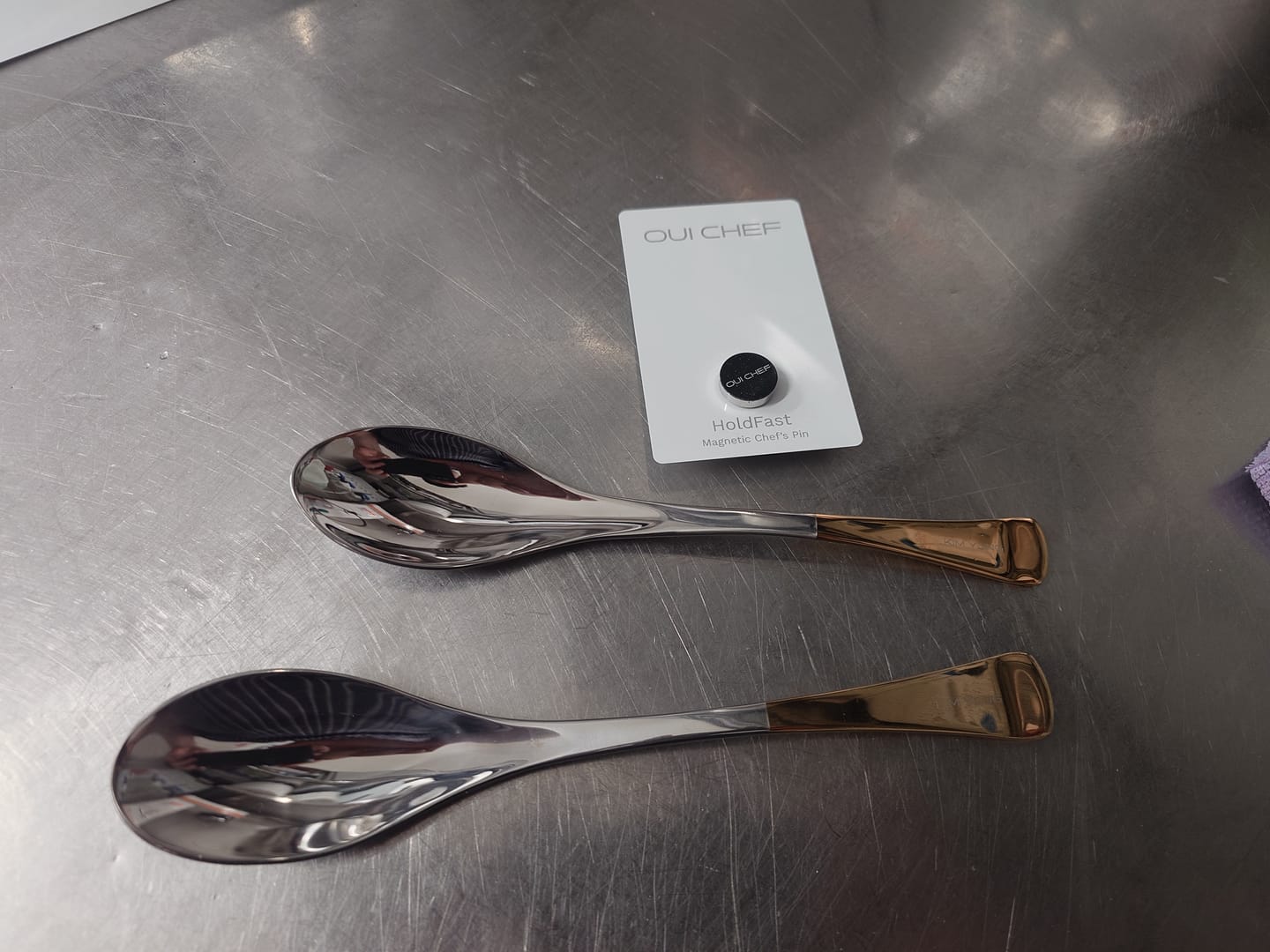Customer photo review of HoldFast Magnetic Chef's Pin v4