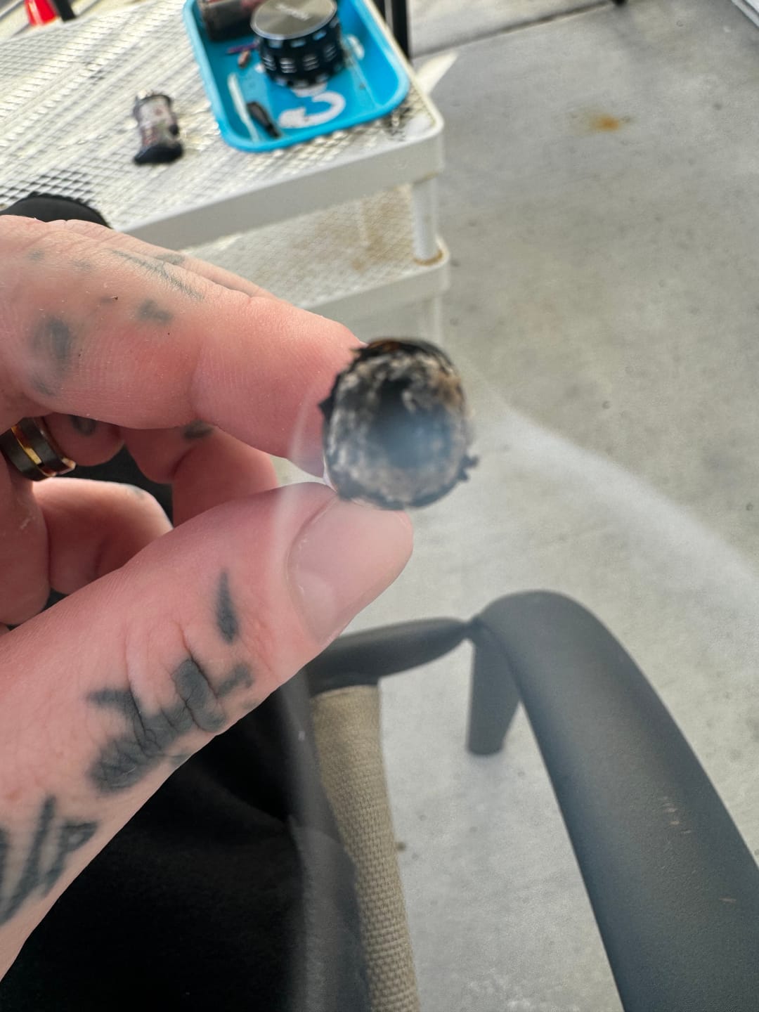 Customer photo review of 16" AFM Glass UFO Pyramid Perc Glass Beaker Bong