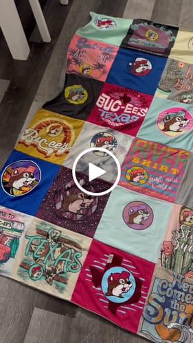 T-shirt quilt with texas culture, souvenirs themes by Kelli from TX