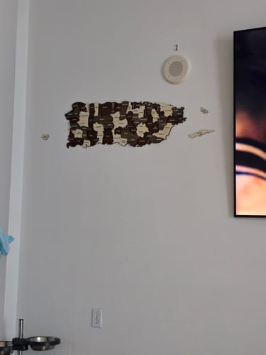 Customer photo review of Puerto Rico Wall Map with Cities - 3D Wooden Multilayered Wall Decor - Puerto Rican Gifts