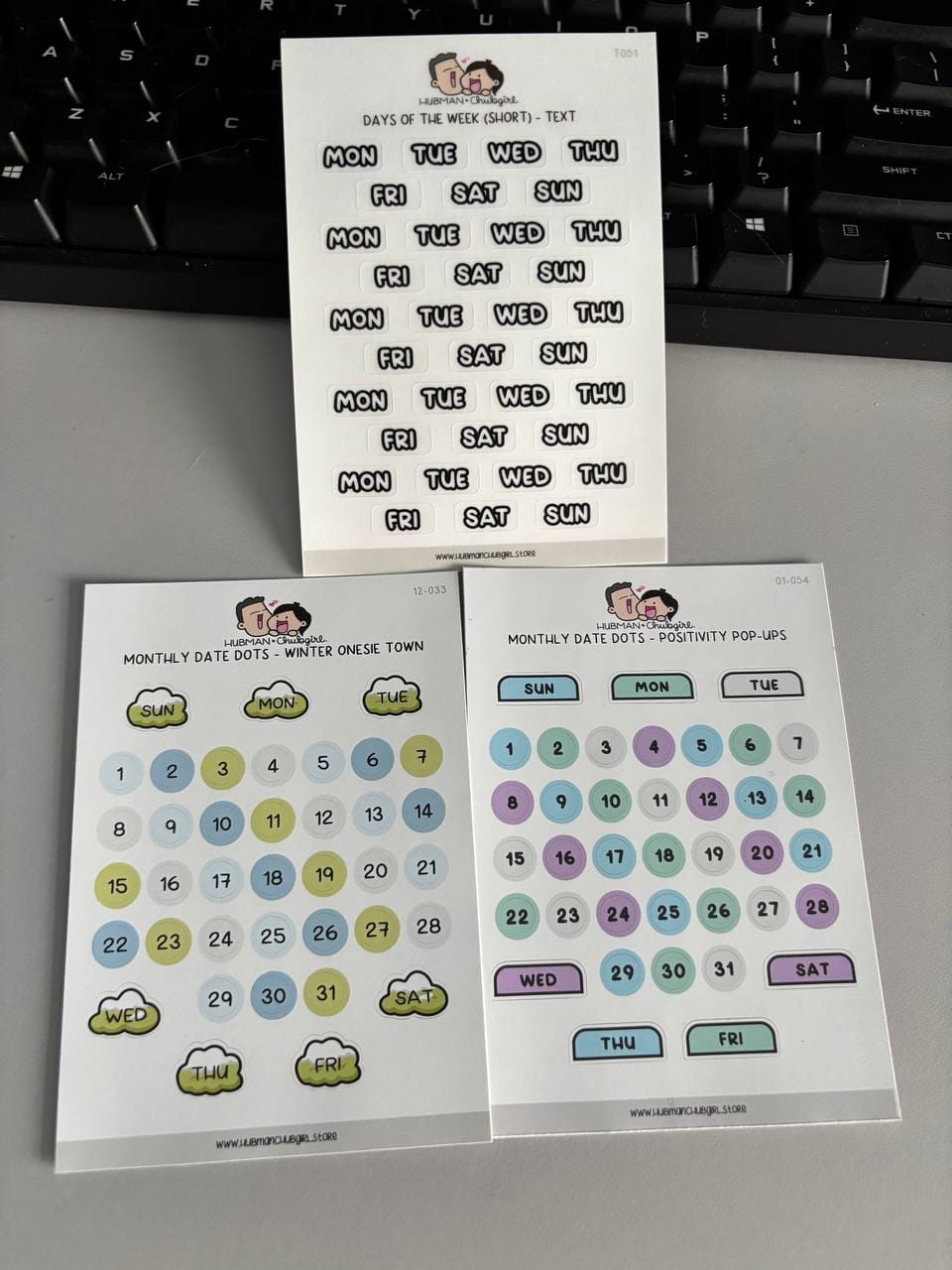 Customer photo review of Days of the Week (Short) - Bubble Text