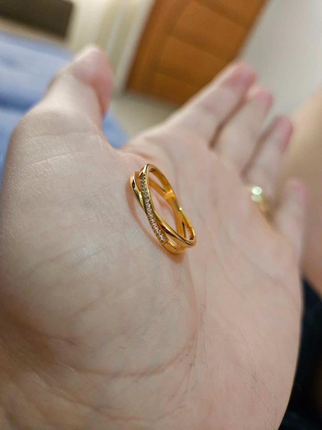Customer photo review of Anel Lucia Duplo Banhado em Ouro 18k
