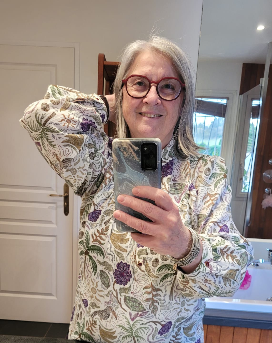 Customer photo review of Blouse Thémis - jardin tropical