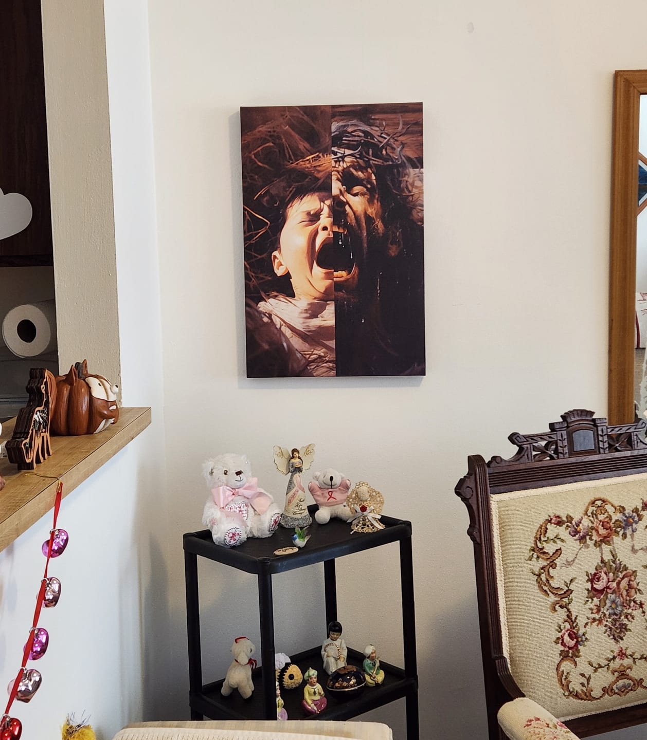 Customer photo review of Jesus As A Baby And On The Cross Wall Art Canvas