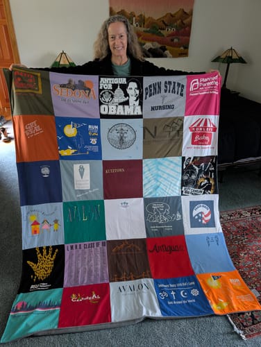 T-shirt quilt from penn state university by Jean from WA