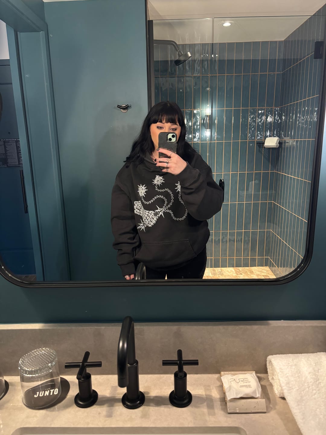 Customer photo review of Flail Relaxed Faded Hoodie