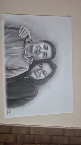 Customer photo review of Portrait Zeichnen Lassen - Portraitzeichnungen vom Foto als Geschenk - Auftragsmalerei