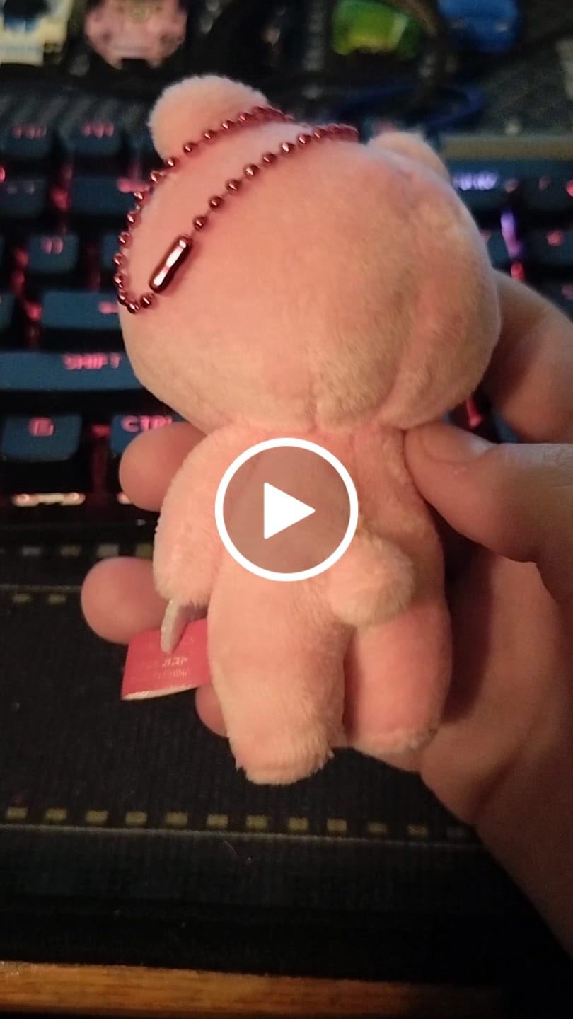 Customer video review of Mini Pink Messy Gloomy Ballchain Plushie