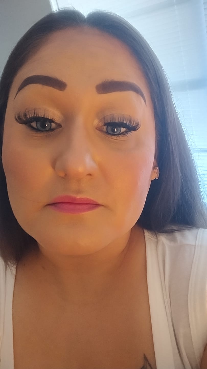 Customer photo review of Amaretto Blue Prescription Colored Contact Lenses