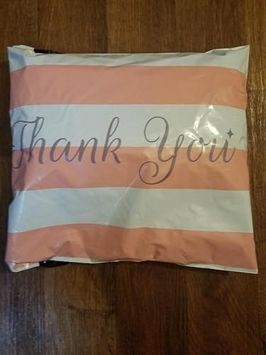 Customer photo review of 12.5x15 Bubble Gum Thank You Pink Poly Mailers 50 Pack