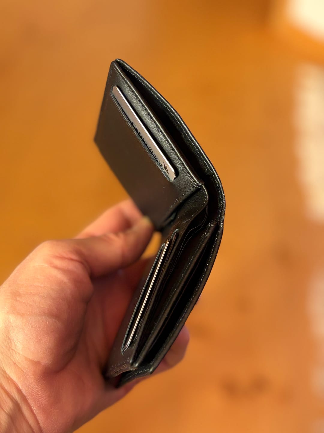 Customer photo review of Slimstar - slim wallet with large coin pocket