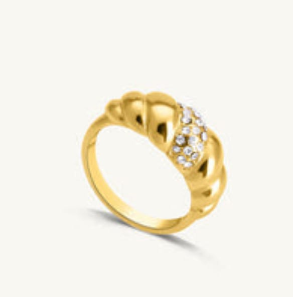 Customer photo review of Zirconia Croissant Gold Ring