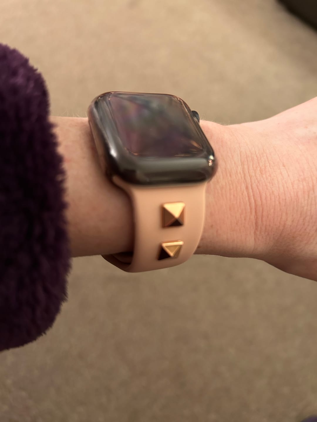 Customer photo review of Studded Silicone Apple Watch Band