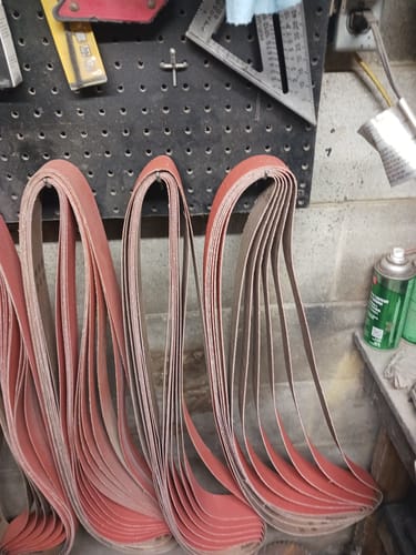 Customer photo review of 2 X 72 Inch Flexible Ceramic Sanding Belts, 6 Pack