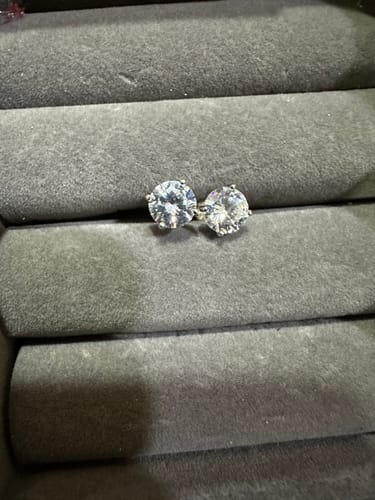 Customer photo review of SOLITAIRE STUDS (8MM) - Fine Silver