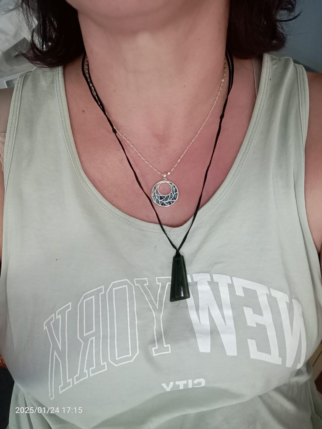 Customer photo review of NZ Greenstone Toki Pounamu Necklace