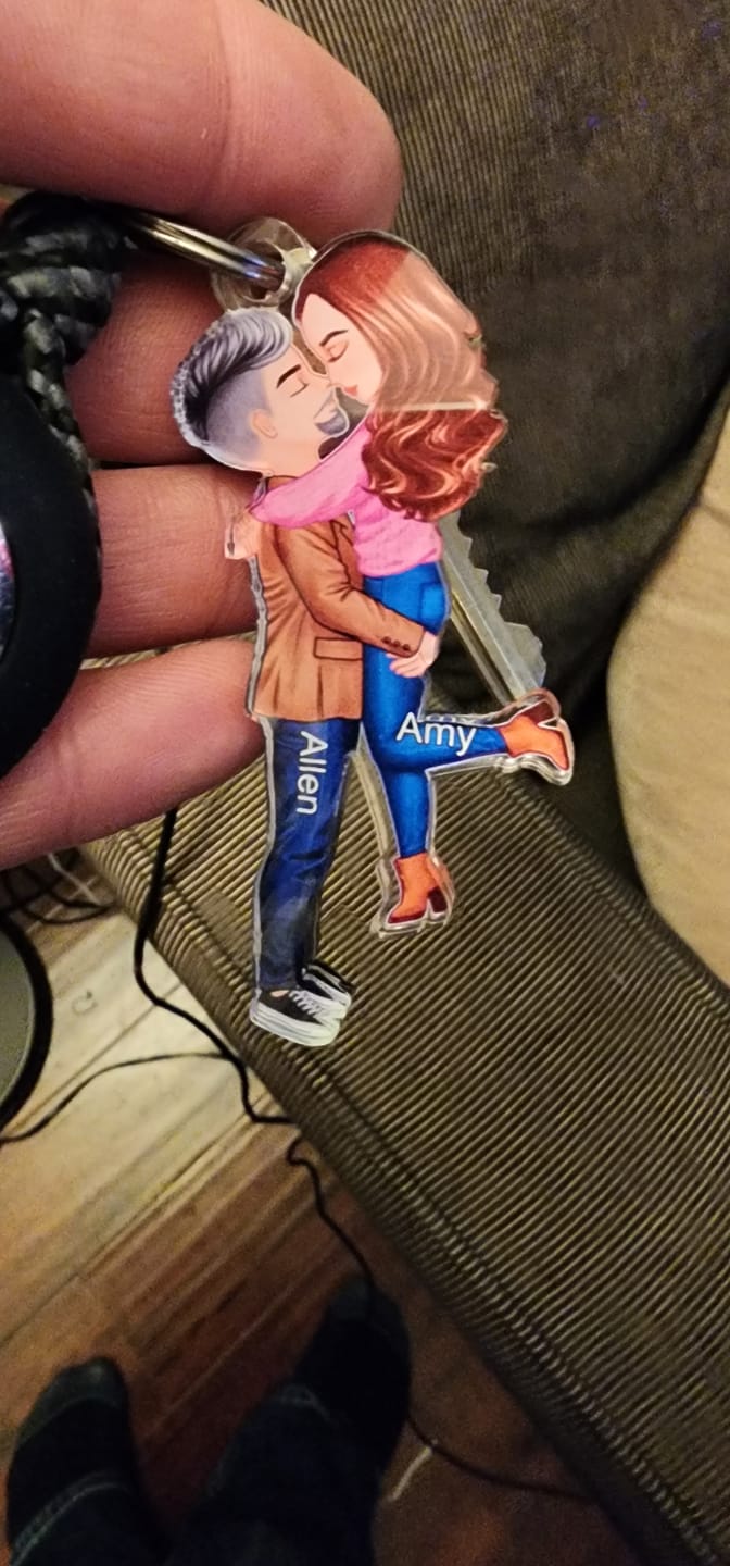 Customer photo review of Doll Couple Kissing Hugging  Personalized Ornament
