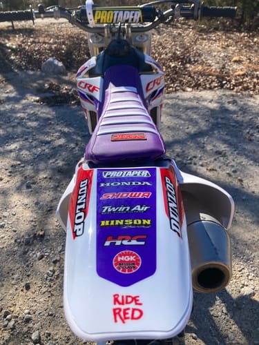 Customer photo review of Custom Seat Cover: 2015 Honda CRF150R