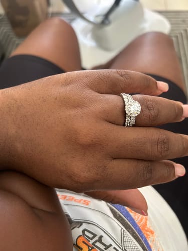 Customer photo review of Halo CZ Ring in Sterling Silver