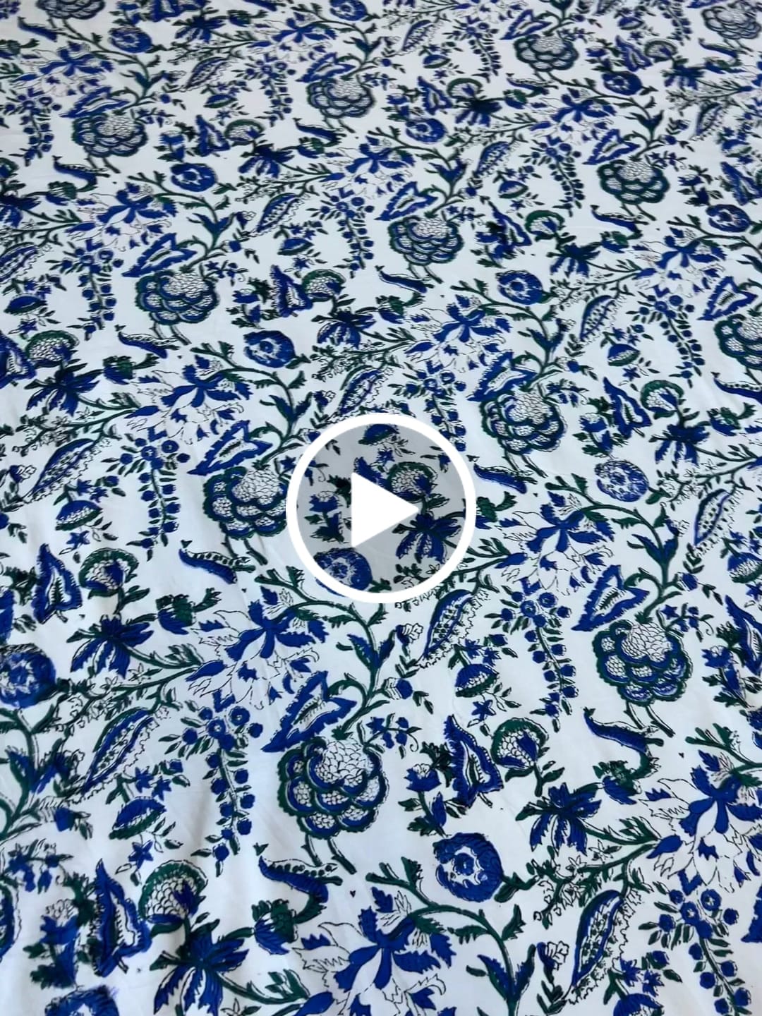 Customer video review of Blue Ivory Hand Block Printed Cotton Bedsheet