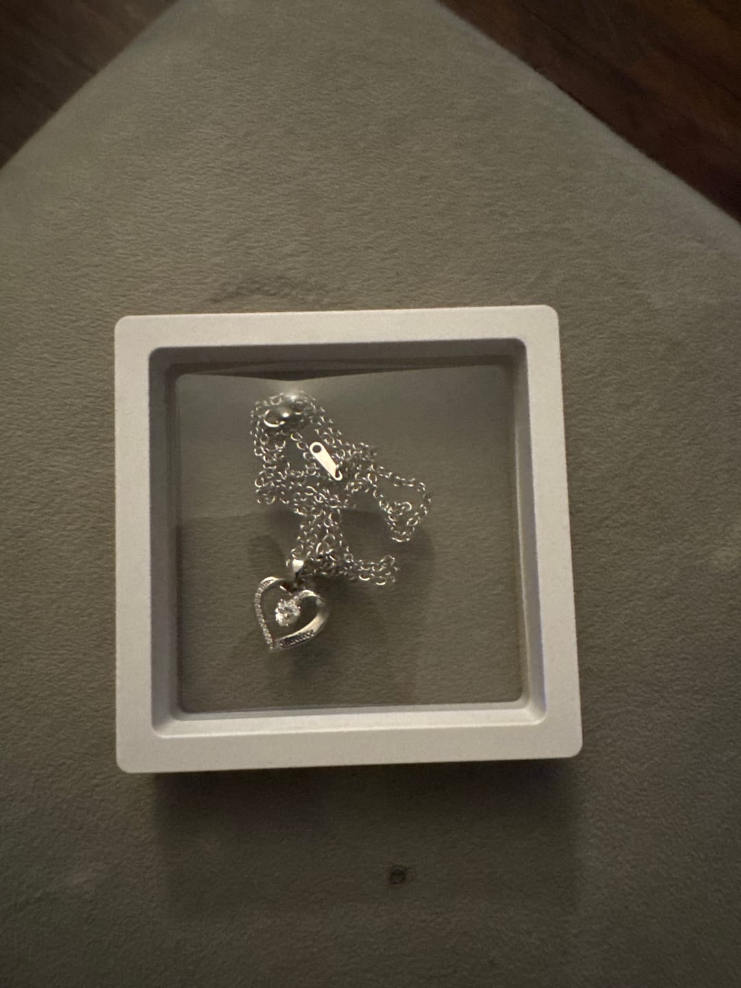 Customer photo review of Birthstone Heart Shape Necklace