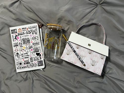 Customer photo review of UV DTF Planner Cover Decal - Believe You Can