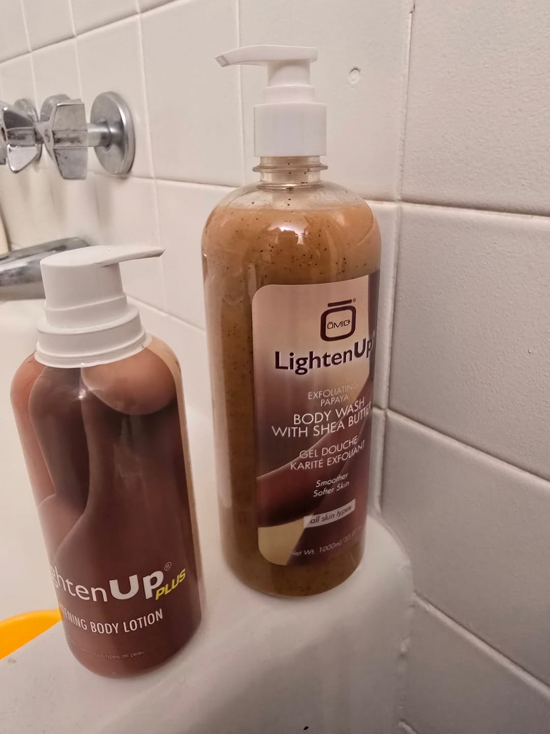 Customer photo review of LightenUp PLUS Lightening Body Lotion - 400ml
