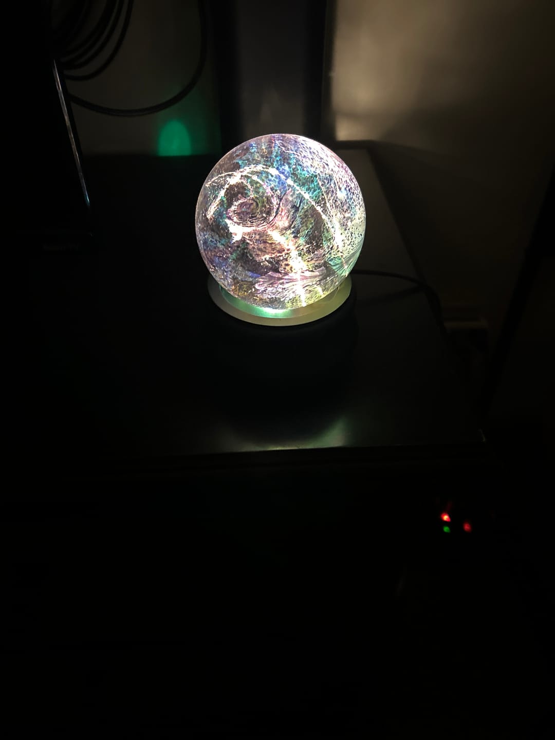 Customer photo review of Black Wood Illuminated 3" Stand