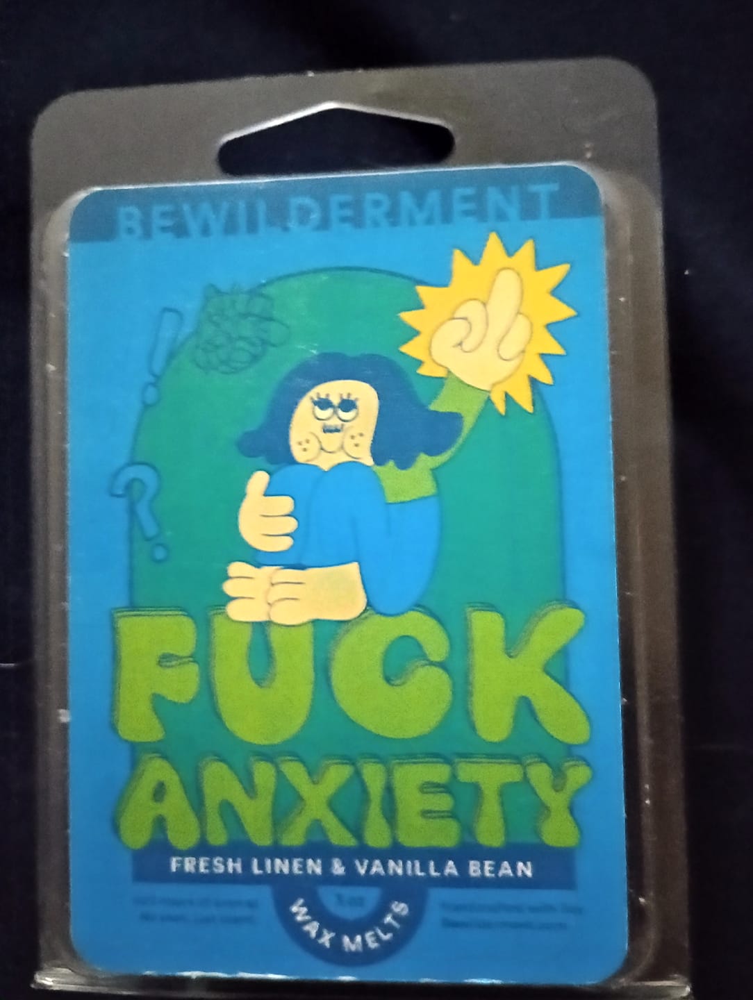 Customer photo review of F*ck Anxiety Wax Melts