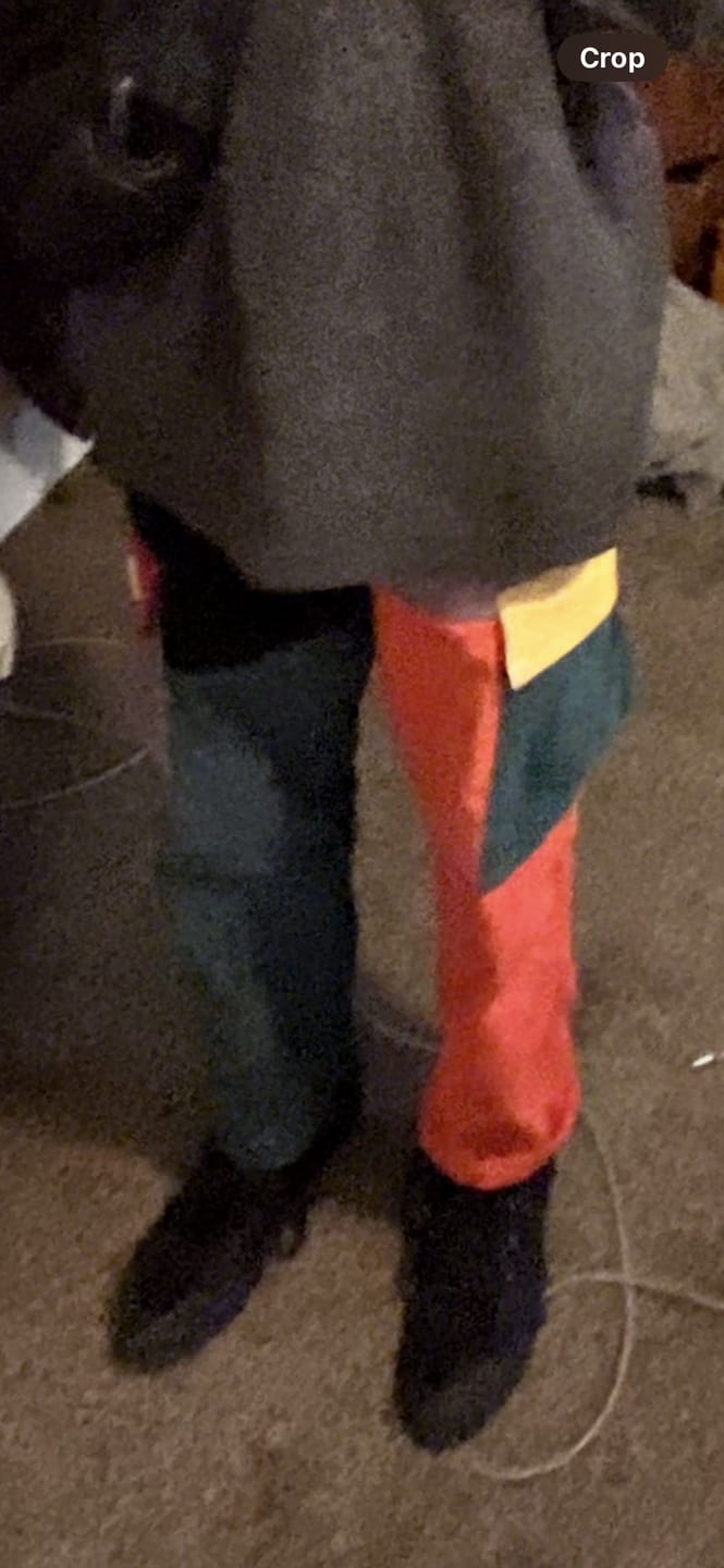 Customer photo review of Aelfric Eden "Back to 90's" Patchwork Color Block Corduroy Pants